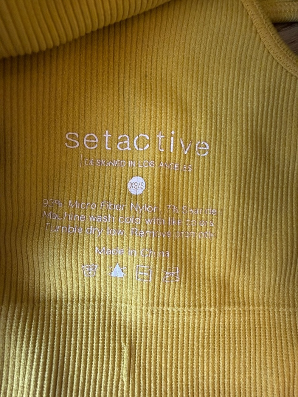 SET Active Yellow Ribbed Racerback Sports Bra - Picture 3 of 3